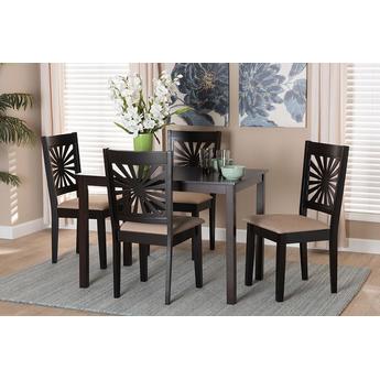 Baxton studio rh386csanddarkbrown5pcdiningset 2