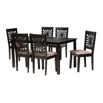 Baxton studio rh386csanddarkbrown7pcdiningset 1