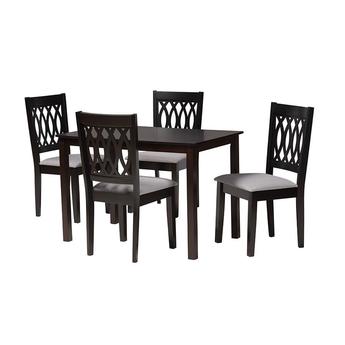 Baxton studio rh388cgreydarkbrown5pcdiningset 1