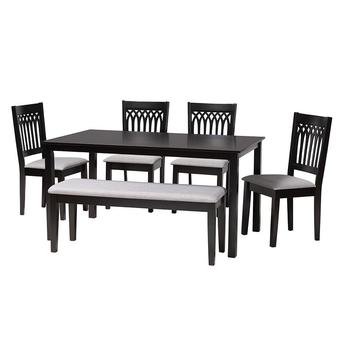 Baxton studio rh389cgreydarkbrown6pcdiningset 1