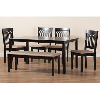 Baxton studio rh389csanddarkbrown6pcdiningset 11