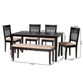 Baxton studio rh389csanddarkbrown6pcdiningset 12