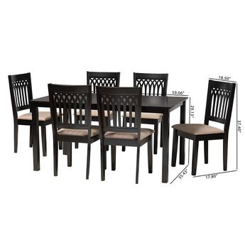 Baxton studio rh389csanddarkbrown7pcdiningset 11