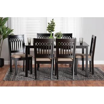 Baxton studio rh389csanddarkbrown7pcdiningset 2