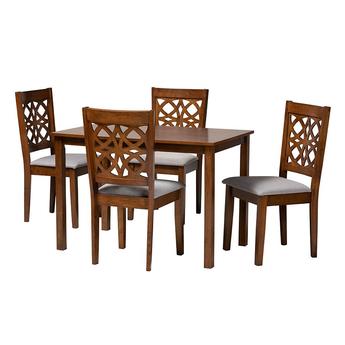 Baxton Studio RH391CGREYWALNUT5PCDININGSET
