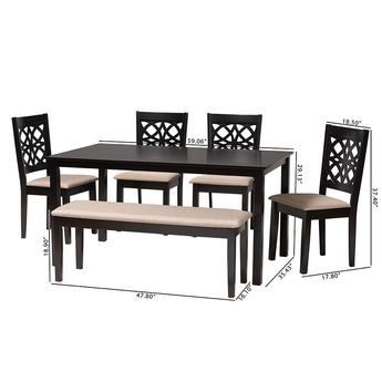Baxton studio rh391csanddarkbrown6pcdiningset 12