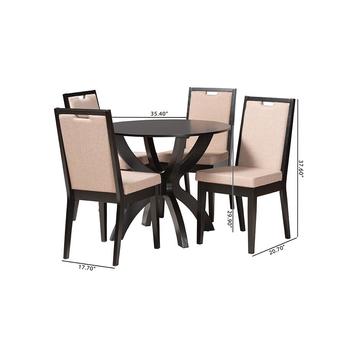 Baxton studio rikasanddarkbrown5pcdiningset 11