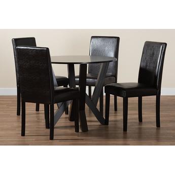 Baxton studio rosidarkbrown5pcdiningset 10