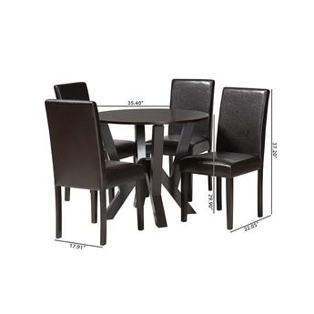 Baxton studio rosidarkbrown5pcdiningset 11