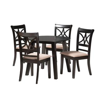 Baxton studio rosiesanddarkbrown5pcdiningset 1