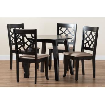 Baxton studio theasanddarkbrown5pcdiningset 10