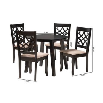 Baxton studio theasanddarkbrown5pcdiningset 11
