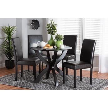 Baxton studio trinedarkbrown5pcdiningset 2