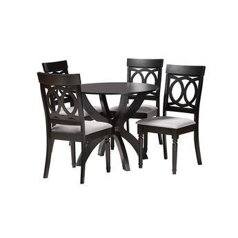 Baxton studio veliagreydarkbrown5pcdiningset 1