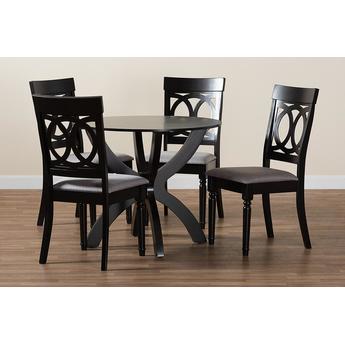Baxton studio veliagreydarkbrown5pcdiningset 10
