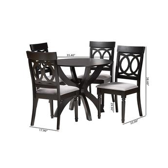 Baxton studio veliagreydarkbrown5pcdiningset 11