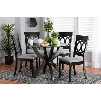 Baxton studio veliagreydarkbrown5pcdiningset 2