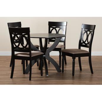 Baxton studio veliasanddarkbrown5pcdiningset 10