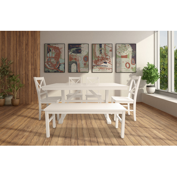 Athens 6-Piece Dining Set White
