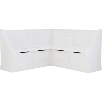 Tobin Corner Breakfast Nook Set, White - Linon KNK163WHTABCU