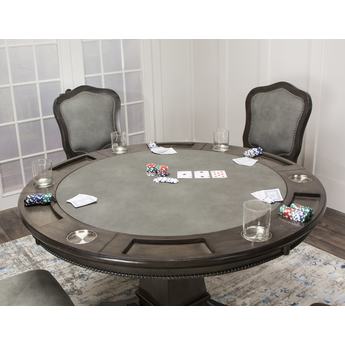 Sunset Trading Vegas Light Gray/ Dark Gray Dining And Poker Table with Reversible Game Top