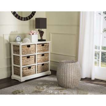 Safavieh Keenan Wicker Basket Storage Cabinet