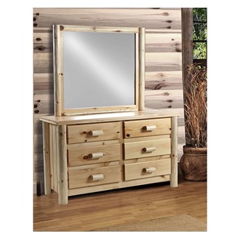 Chelsea Home Chesterfield Natural Rustic 6-Drawer Dresser with Mirror