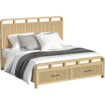 Ridgemont King Headboard and Storage Footboard - Natural