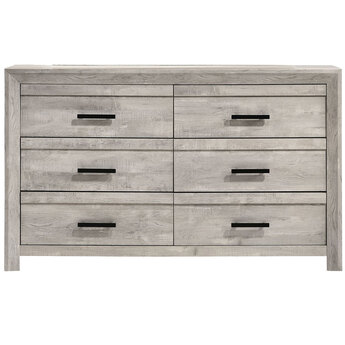 Eleanor Six Drawer Dresser in Distressed White