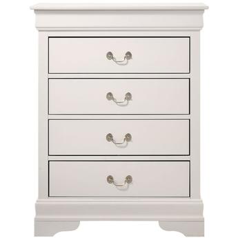  Glory Furniture Louis Phillipe 3 Drawer Nightstand in White :  Home & Kitchen