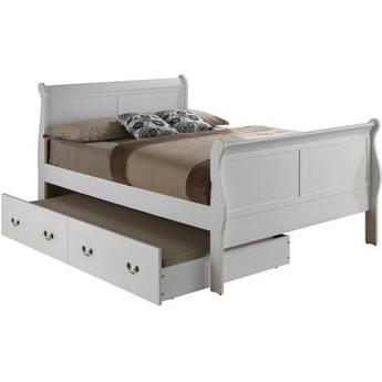 Glory Furniture Louis Phillipe Full Storage Bed in Gray