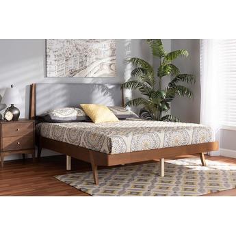 Baxton Studio King Size Bed MG0008SLIGHTGREYWALNUTKING Gray