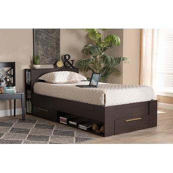 Baxton Studio CARLSON Size Bed SEBED1302918MODIWENGETWIN Espresso