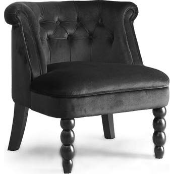 Baxton Studio Flax Victorian Style Contemporary Black Velvet Fabric Upholstered Vanity Accent Chair