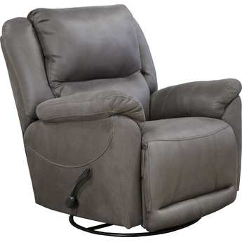 Catnapper Cole Charcoal Chaise Swivel Glider Recliner