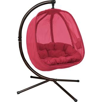 Flowerhouse Red Hanging Egg Chair with Stand