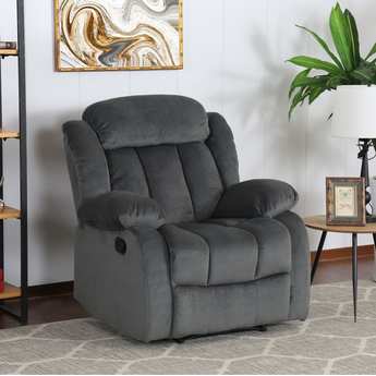Sunset Trading Madison Charcoal Gray/Blue Reclining Chair