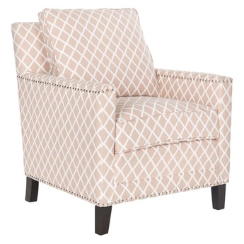 Safavieh Buckler Peach Pink & White Club Chair