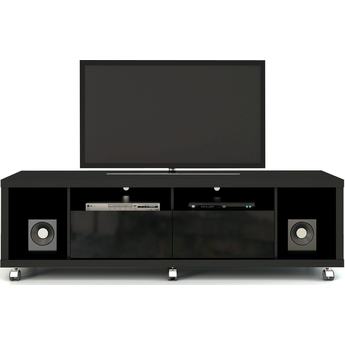 Manhattan Comfort Cabrini TV Stand 1.8 in Black Gloss and Black Matte