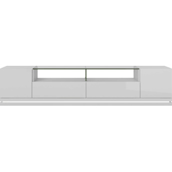 Manhattan Comfort Vanderbilt TV Stand with LED Lights in White Gloss