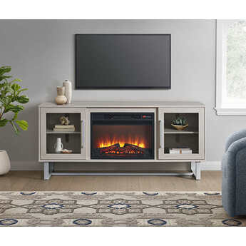 Estelle Console with 23 Fireplace Insert - Off-White