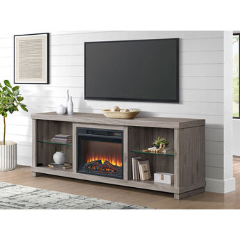 Doha Console with 23 Fireplace Insert - Gray