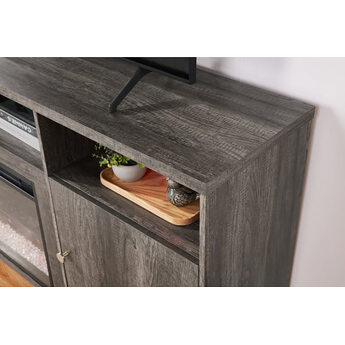 Ambrose 70" TV Stand with Fireplace - Gray — thumbnail 3