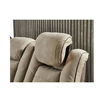 Next-Gen DuraPella Power Reclining Leather Look Loveseat - Brown — thumbnail 5