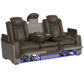 Lantana Power Motion Sofa - Rocky Brown/Grey — thumbnail 4