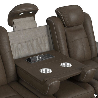 Lantana Power Motion Sofa - Rocky Brown/Grey — thumbnail 6