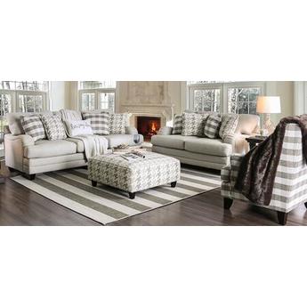 Furniture of America Christine SM8280-SFLVCH 3-Piece Living Room Sets with Sofa Loveseat and Chair in Light Grey