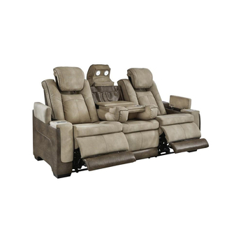 Next-Gen DuraPella Power Reclining Leather Look Sofa - Brown