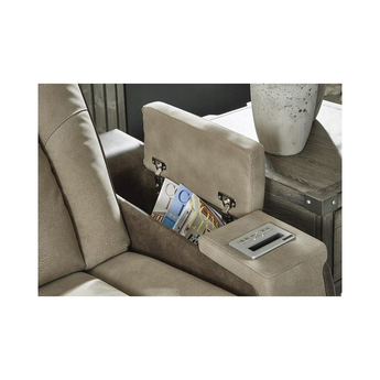 Next-Gen DuraPella Power Reclining Leather Look Sofa - Brown — thumbnail 11