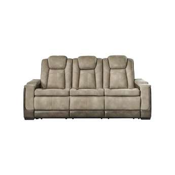 Next-Gen DuraPella Power Reclining Leather Look Sofa - Brown — thumbnail 2